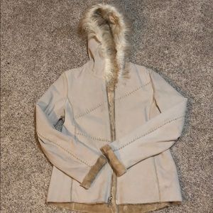 Winlit jacket. leather shell.